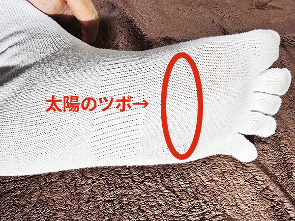 太陽のツボ説明画像